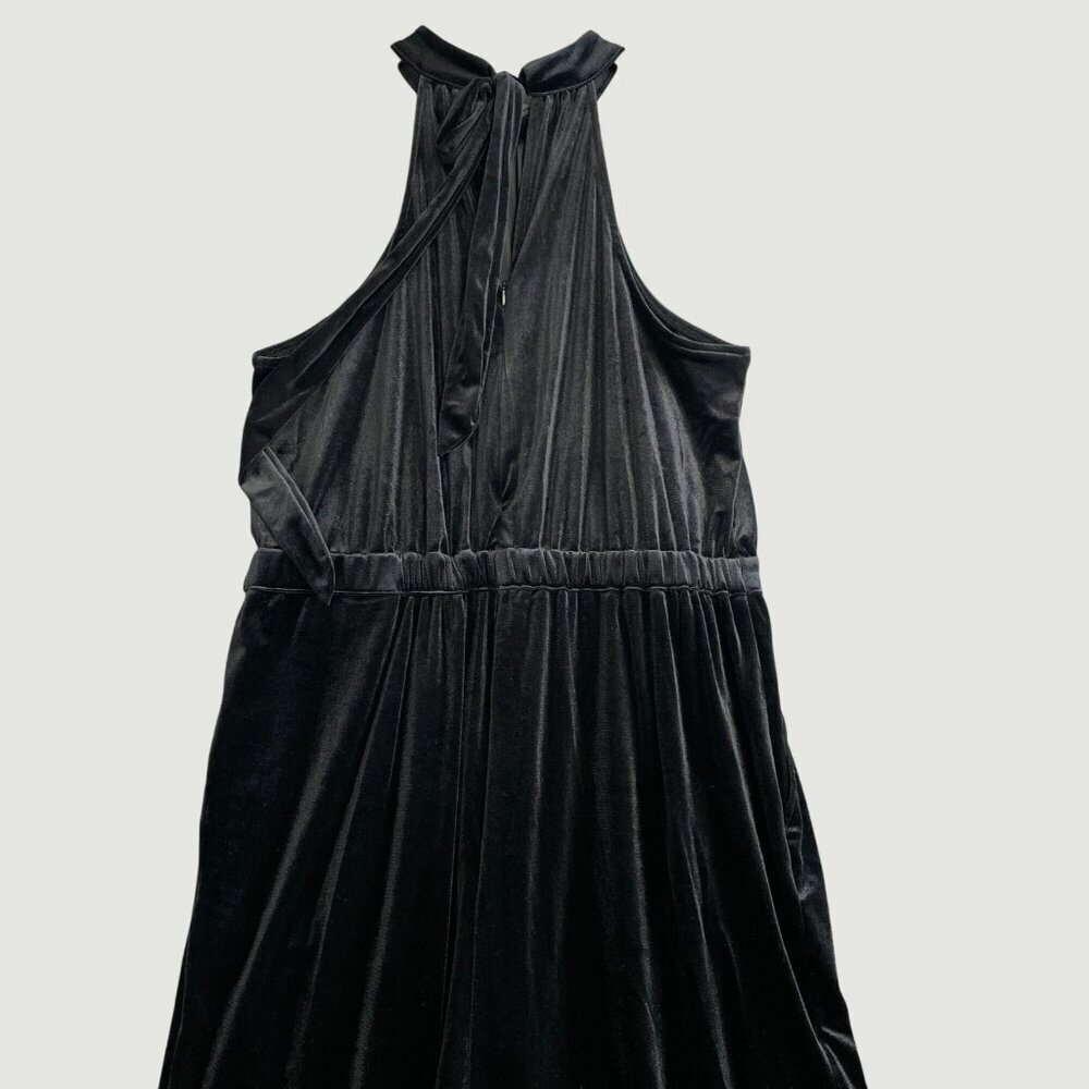 NEW - A New Day Black Velvet Halter High neck  Jumpsuit Size L  h1640 - Picture 4 of 10
